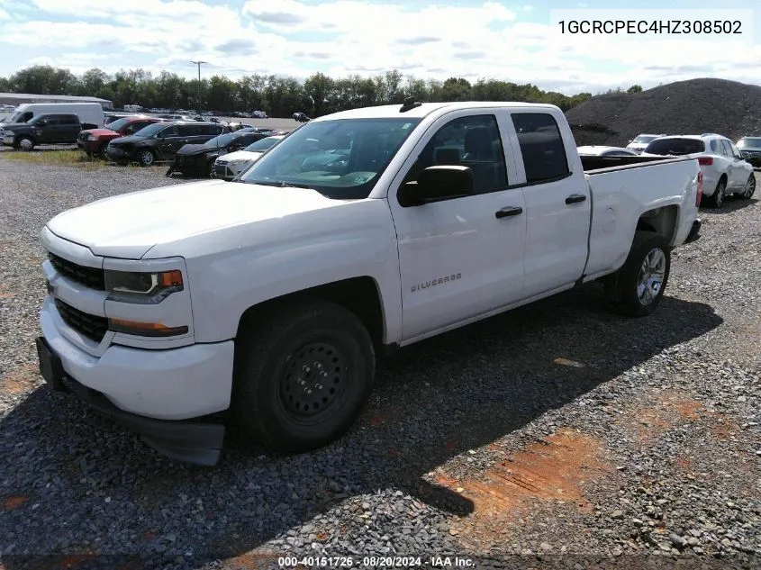 2017 Chevrolet Silverado 1500 Custom VIN: 1GCRCPEC4HZ308502 Lot: 40151726