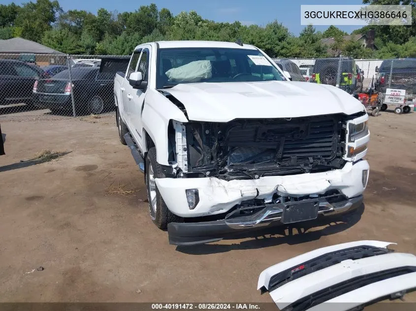 2017 Chevrolet Silverado 1500 2Lt VIN: 3GCUKRECXHG386646 Lot: 40191472