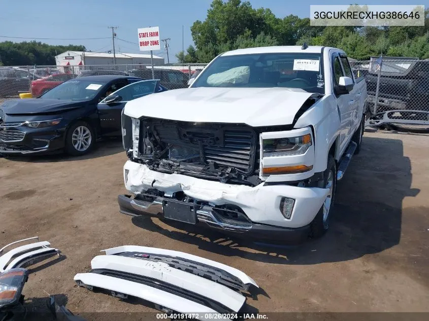 2017 Chevrolet Silverado 1500 2Lt VIN: 3GCUKRECXHG386646 Lot: 40191472