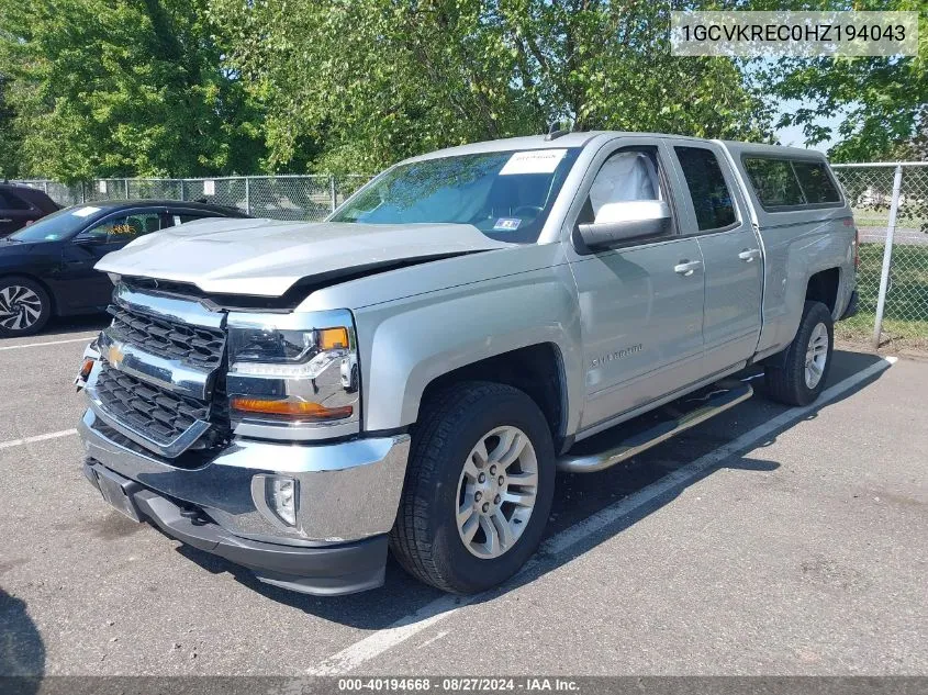 2017 Chevrolet Silverado 1500 1Lt VIN: 1GCVKREC0HZ194043 Lot: 40194668