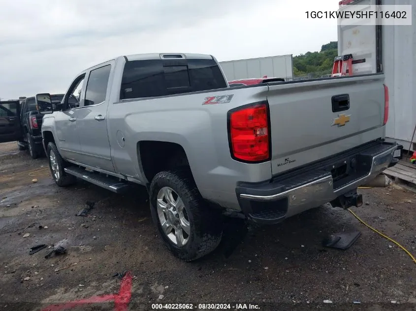 2017 Chevrolet Silverado 2500Hd Ltz VIN: 1GC1KWEY5HF116402 Lot: 40225062