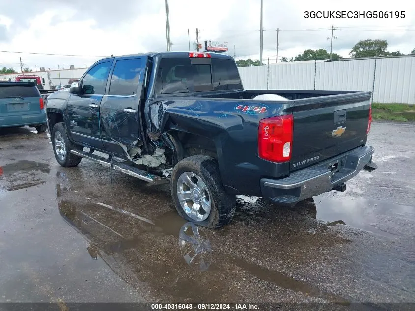 2017 Chevrolet Silverado 1500 K1500 Ltz VIN: 3GCUKSEC3HG506195 Lot: 40316048