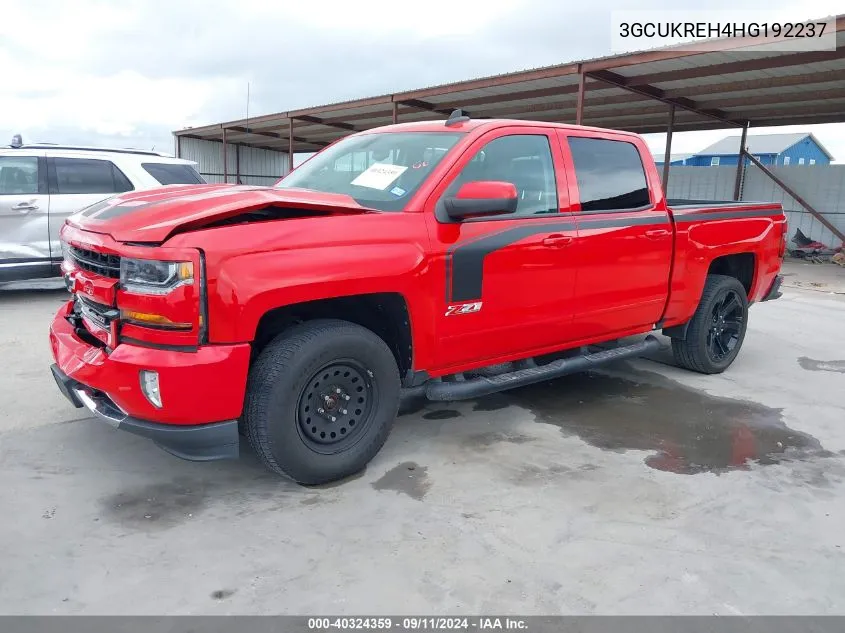 2017 Chevrolet Silverado 1500 2Lt VIN: 3GCUKREH4HG192237 Lot: 40324359