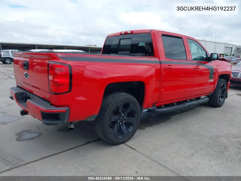 2017 Chevrolet Silverado 1500 2Lt VIN: 3GCUKREH4HG192237 Lot: 40324359