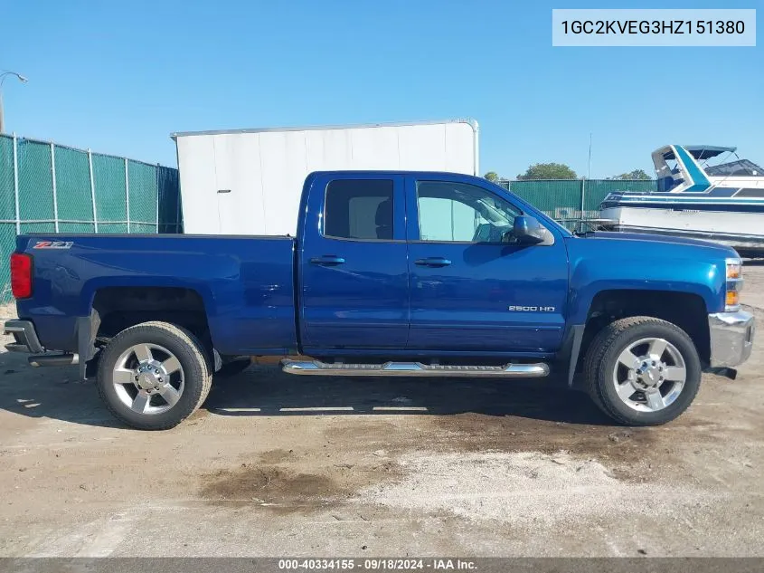 2017 Chevrolet Silverado 2500Hd Lt VIN: 1GC2KVEG3HZ151380 Lot: 40334155