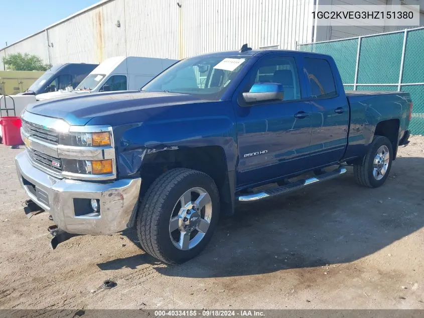 2017 Chevrolet Silverado 2500Hd Lt VIN: 1GC2KVEG3HZ151380 Lot: 40334155