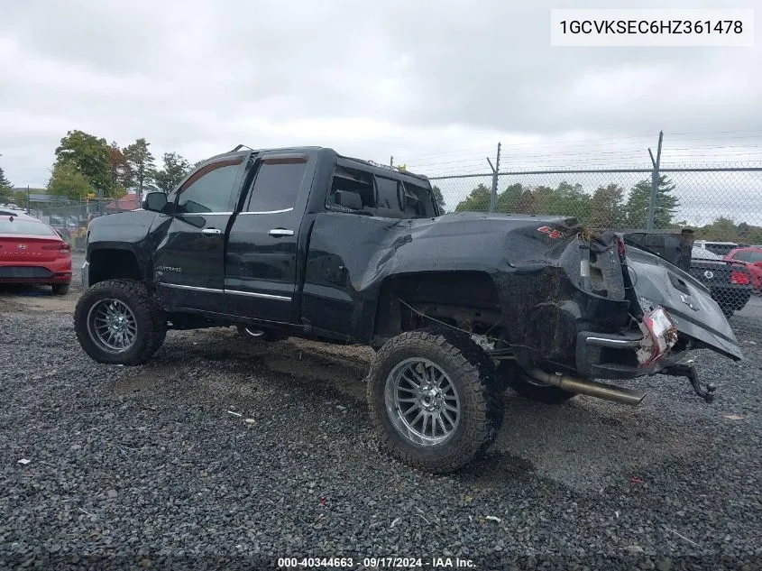 2017 Chevrolet Silverado 1500 1Lz VIN: 1GCVKSEC6HZ361478 Lot: 40344663