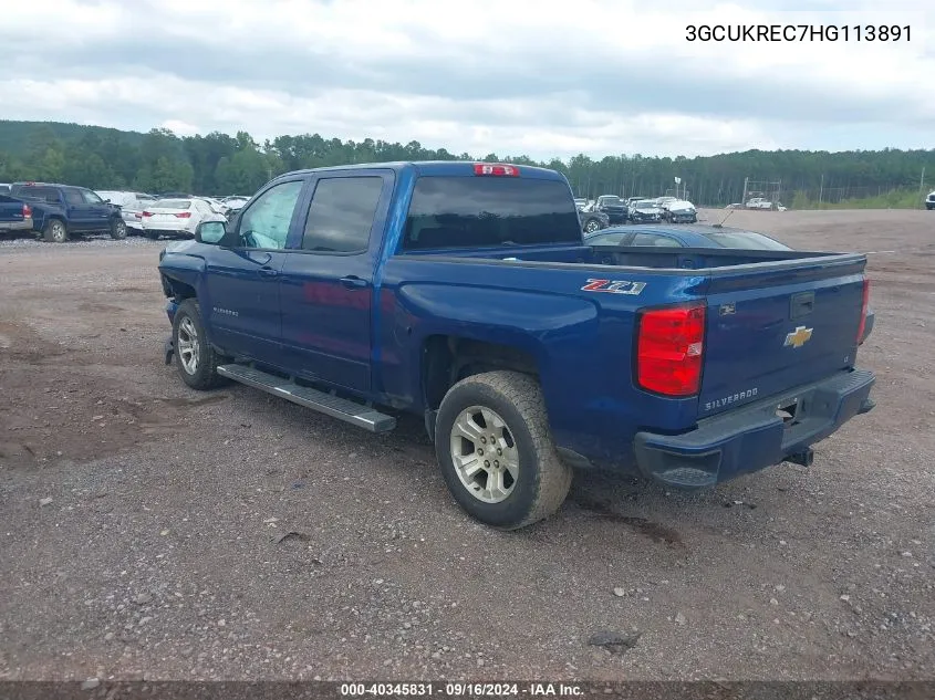 2017 Chevrolet Silverado K1500 Lt VIN: 3GCUKREC7HG113891 Lot: 40345831