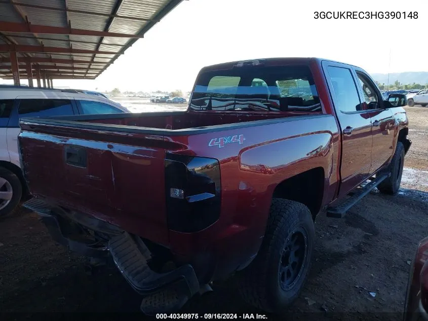 2017 Chevrolet Silverado 1500 1Lt VIN: 3GCUKREC3HG390148 Lot: 40349975