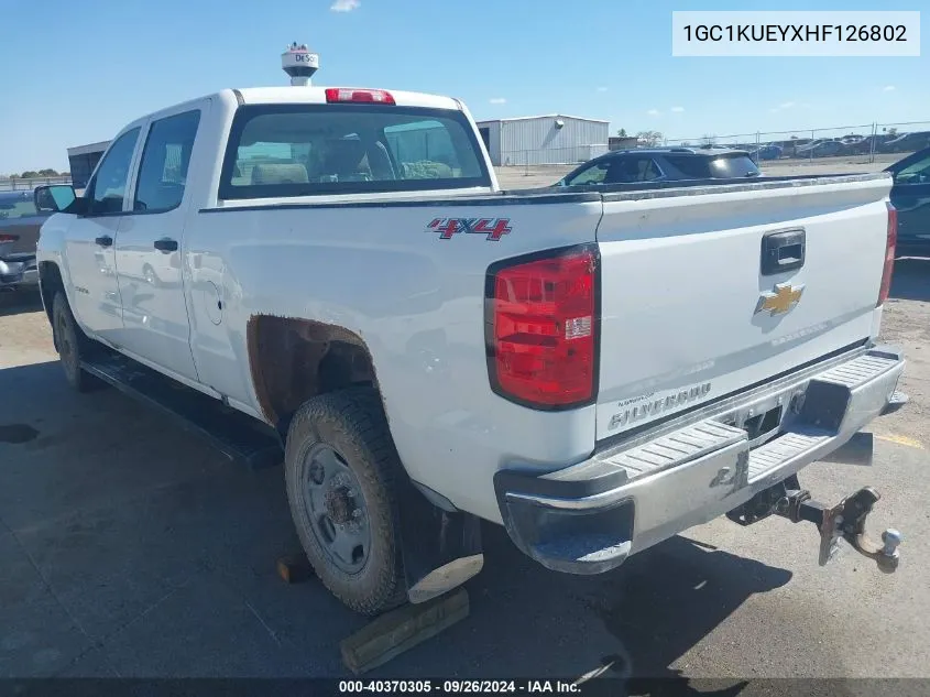 1GC1KUEYXHF126802 2017 Chevrolet Silverado 2500Hd Wt