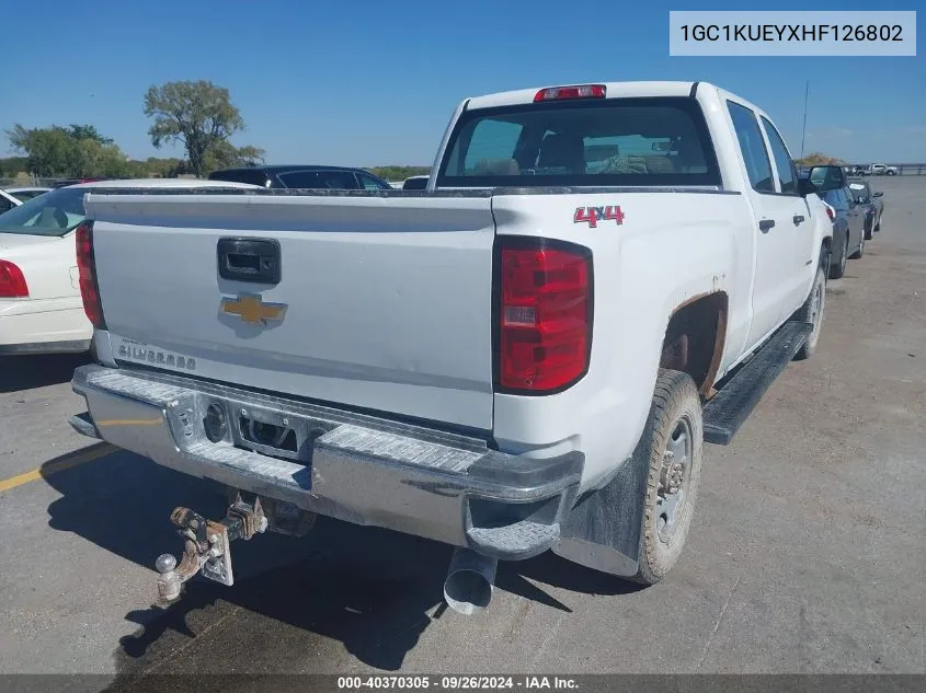 2017 Chevrolet Silverado 2500Hd Wt VIN: 1GC1KUEYXHF126802 Lot: 40370305