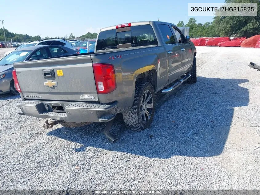 3GCUKTEJ2HG315825 2017 Chevrolet Silverado 1500 High Country