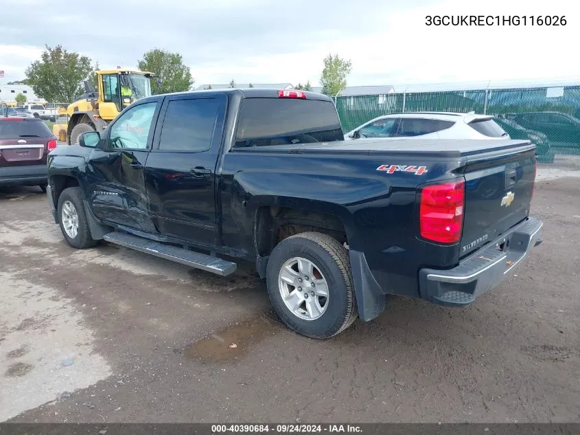 2017 Chevrolet Silverado K1500 Lt VIN: 3GCUKREC1HG116026 Lot: 40390684