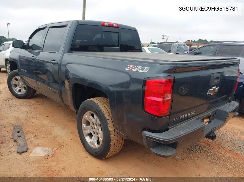 2017 Chevrolet Silverado 1500 2Lt VIN: 3GCUKREC9HG518781 Lot: 40408509