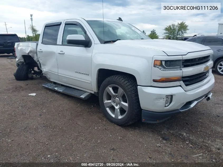 2017 Chevrolet Silverado 1500 2Lt VIN: 3GCUKREC0HG111206 Lot: 40412720