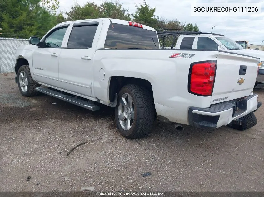 2017 Chevrolet Silverado 1500 2Lt VIN: 3GCUKREC0HG111206 Lot: 40412720