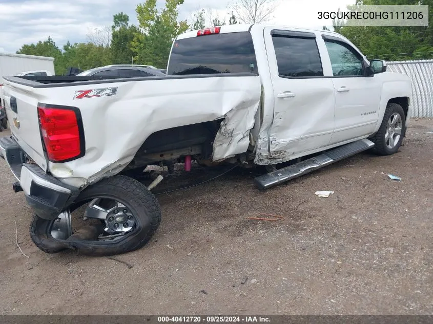 2017 Chevrolet Silverado 1500 2Lt VIN: 3GCUKREC0HG111206 Lot: 40412720