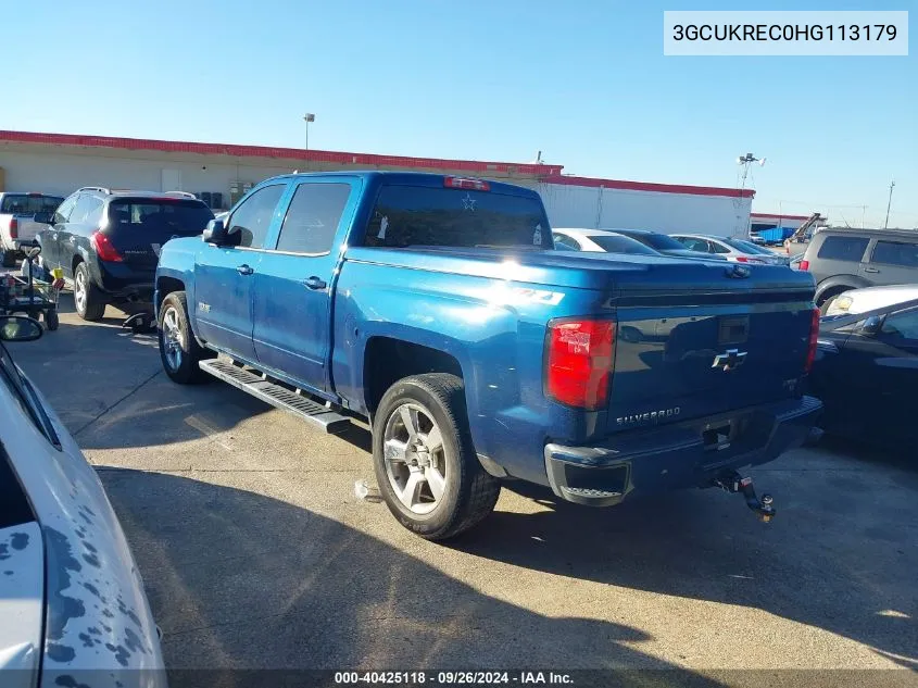 2017 Chevrolet Silverado 1500 2Lt VIN: 3GCUKREC0HG113179 Lot: 40425118