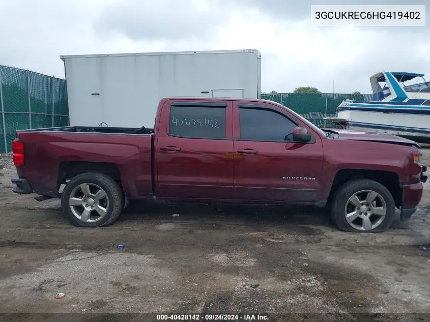 2017 Chevrolet Silverado 1500 2Lt VIN: 3GCUKREC6HG419402 Lot: 40428142