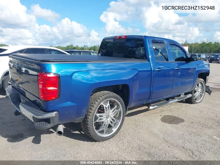 2017 Chevrolet Silverado 1500 Lt VIN: 1GCRCREC3HZ152948 Lot: 40434085