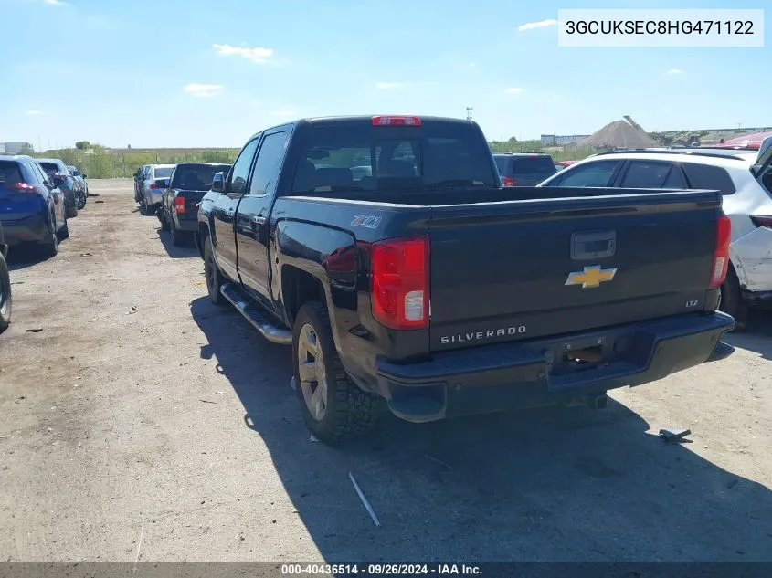 2017 Chevrolet Silverado 1500 K1500 Ltz VIN: 3GCUKSEC8HG471122 Lot: 40436514