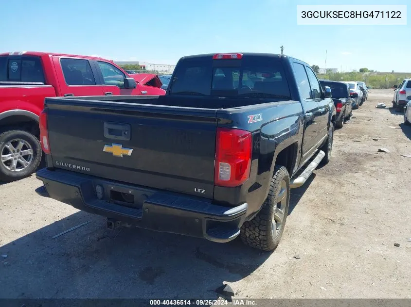 2017 Chevrolet Silverado 1500 K1500 Ltz VIN: 3GCUKSEC8HG471122 Lot: 40436514