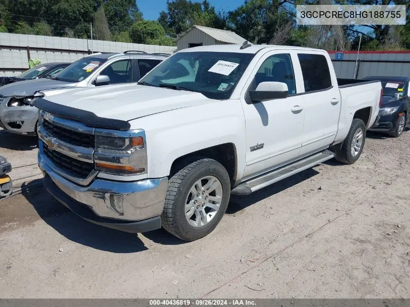 2017 Chevrolet Silverado 1500 1Lt VIN: 3GCPCREC8HG188755 Lot: 40436819