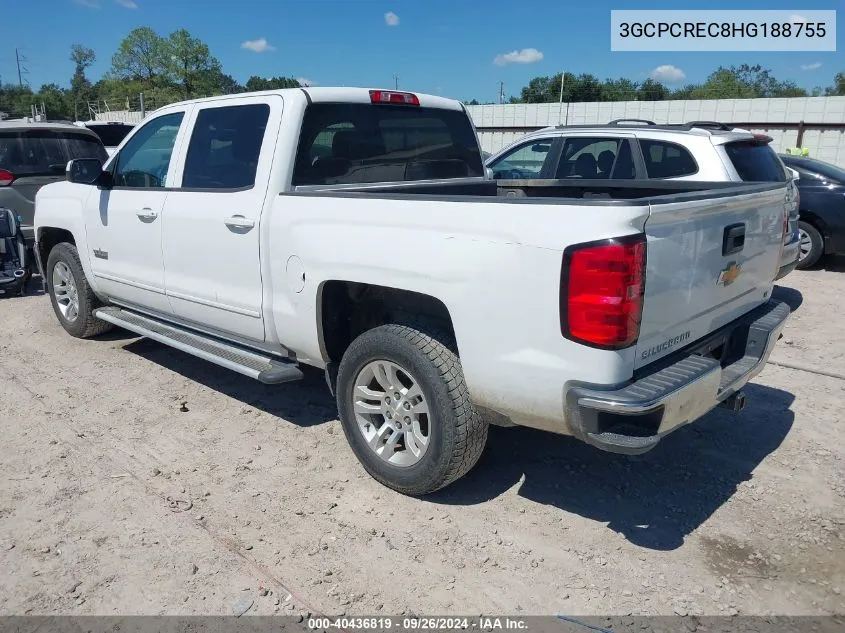 2017 Chevrolet Silverado 1500 1Lt VIN: 3GCPCREC8HG188755 Lot: 40436819