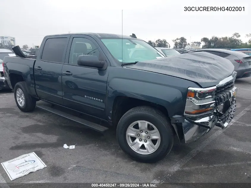 2017 Chevrolet Silverado 1500 1Lt VIN: 3GCUCRER0HG402001 Lot: 40450247