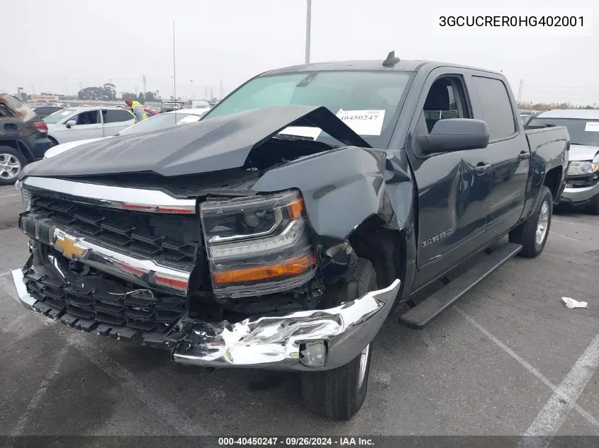 2017 Chevrolet Silverado 1500 1Lt VIN: 3GCUCRER0HG402001 Lot: 40450247