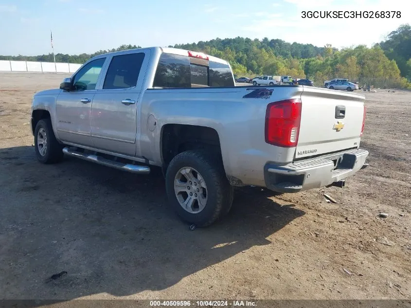 2017 Chevrolet Silverado 1500 2Lz VIN: 3GCUKSEC3HG268378 Lot: 40509596