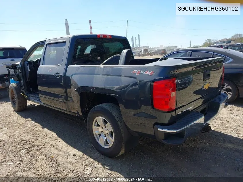 2017 Chevrolet Silverado 1500 K1500 Lt VIN: 3GCUKREH0HG360102 Lot: 40512362