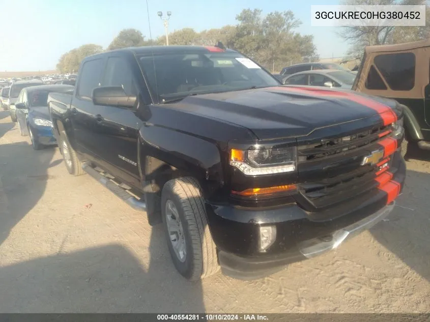 2017 Chevrolet Silverado 1500 2Lt VIN: 3GCUKREC0HG380452 Lot: 40554281