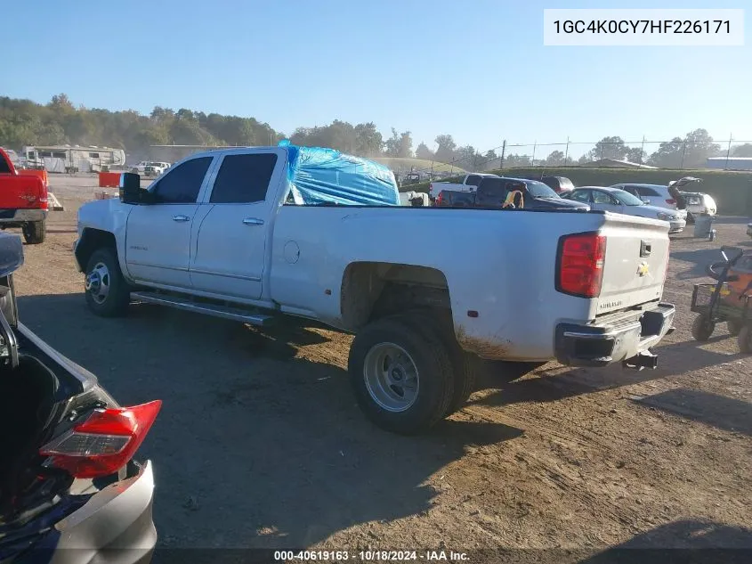 2017 Chevrolet Silverado 3500Hd Ltz VIN: 1GC4K0CY7HF226171 Lot: 40619163