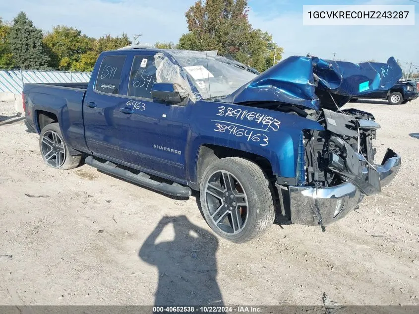 2017 Chevrolet Silverado 1500 1Lt VIN: 1GCVKREC0HZ243287 Lot: 40652538