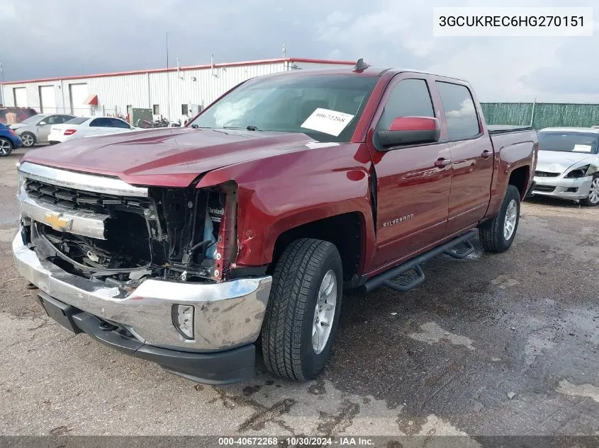 2017 Chevrolet Silverado 1500 1Lt VIN: 3GCUKREC6HG270151 Lot: 40672268