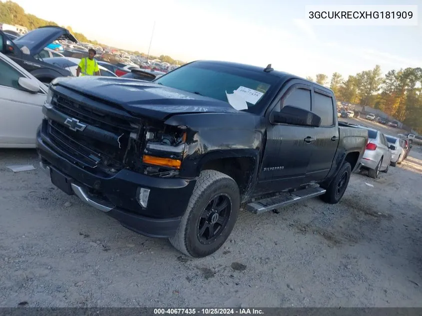 3GCUKRECXHG181909 2017 Chevrolet Silverado K1500 Lt