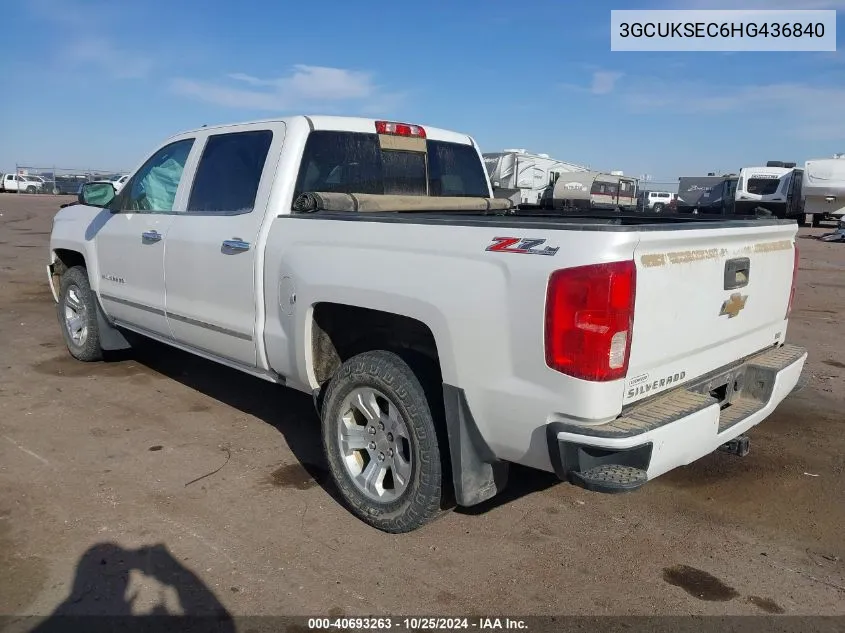 2017 Chevrolet Silverado 1500 2Lz VIN: 3GCUKSEC6HG436840 Lot: 40693263