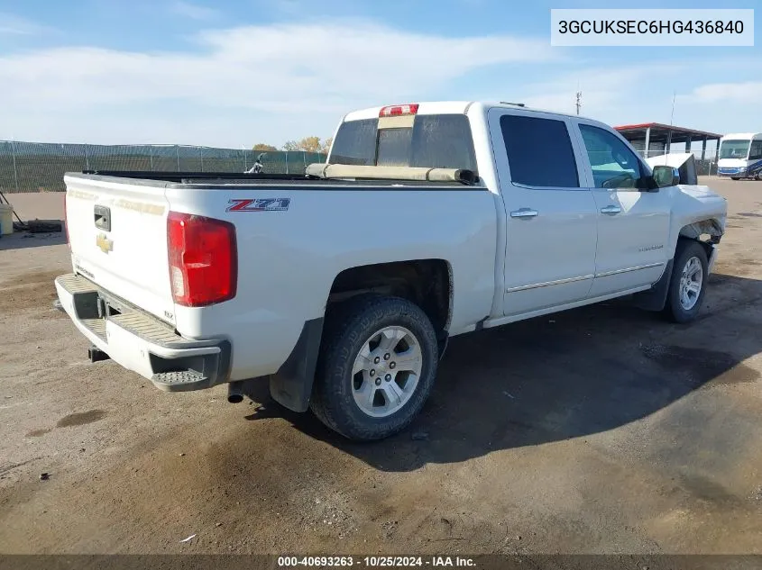 2017 Chevrolet Silverado 1500 2Lz VIN: 3GCUKSEC6HG436840 Lot: 40693263