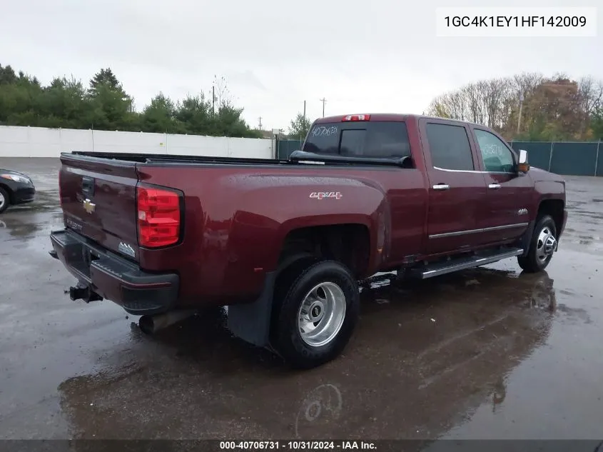 2017 Chevrolet Silverado 3500Hd High Country VIN: 1GC4K1EY1HF142009 Lot: 40706731