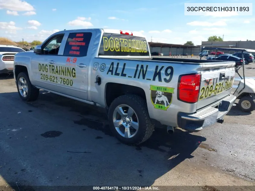 2017 Chevrolet Silverado 1500 1Lt VIN: 3GCPCREC1HG311893 Lot: 40754178