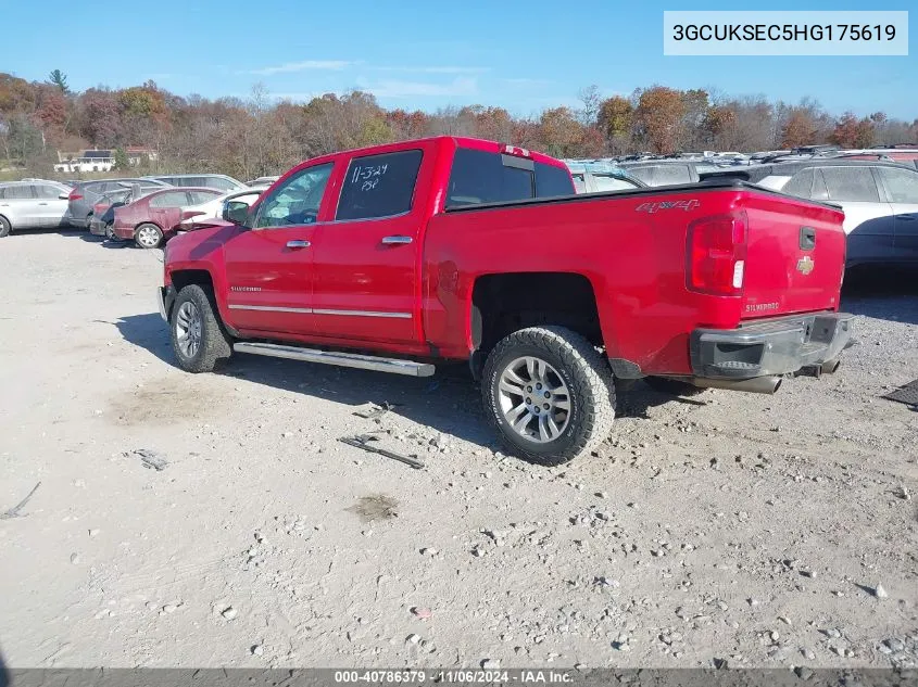 2017 Chevrolet Silverado 1500 1Lz VIN: 3GCUKSEC5HG175619 Lot: 40786379