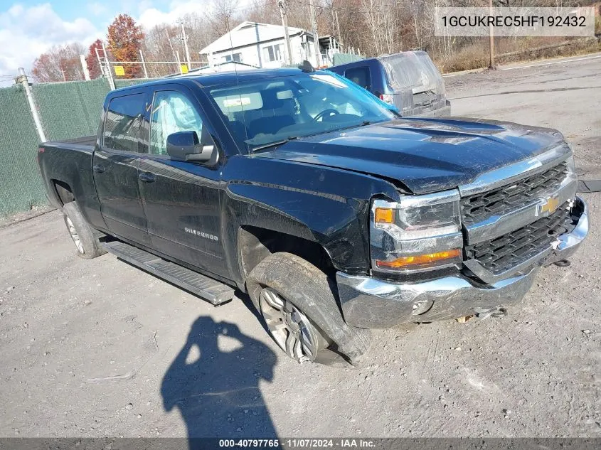 2017 Chevrolet Silverado 1500 1Lt VIN: 1GCUKREC5HF192432 Lot: 40797765