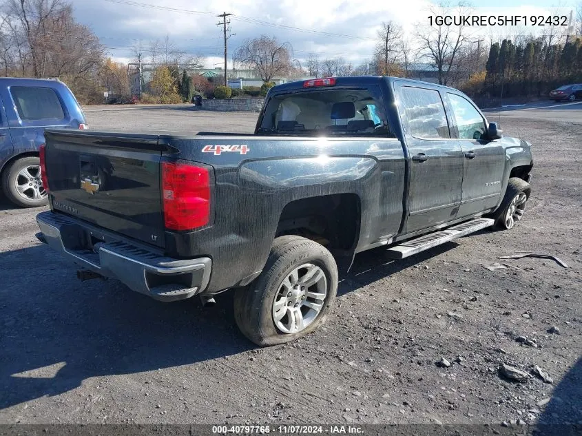 2017 Chevrolet Silverado 1500 1Lt VIN: 1GCUKREC5HF192432 Lot: 40797765