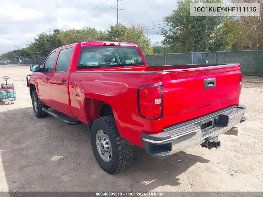 1GC1KUEY4HF111115 2017 Chevrolet Silverado 2500Hd Wt