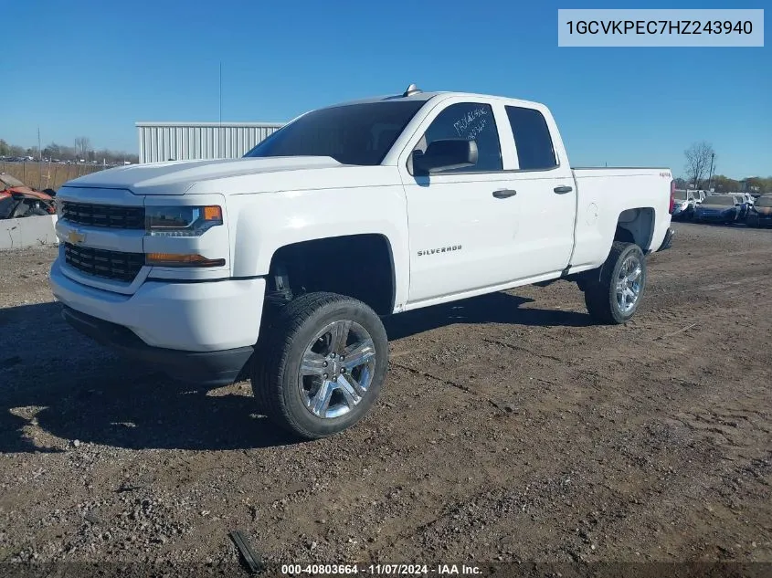 2017 Chevrolet Silverado 1500 Custom VIN: 1GCVKPEC7HZ243940 Lot: 40803664