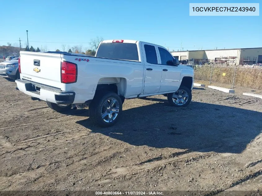 2017 Chevrolet Silverado 1500 Custom VIN: 1GCVKPEC7HZ243940 Lot: 40803664