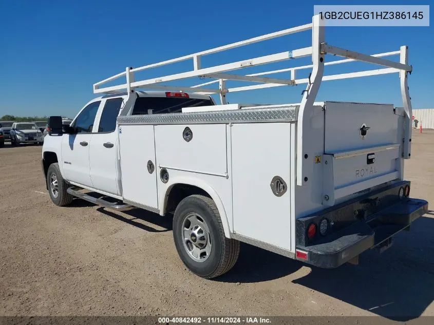 2017 Chevrolet Silverado 2500Hd Wt VIN: 1GB2CUEG1HZ386145 Lot: 40842492