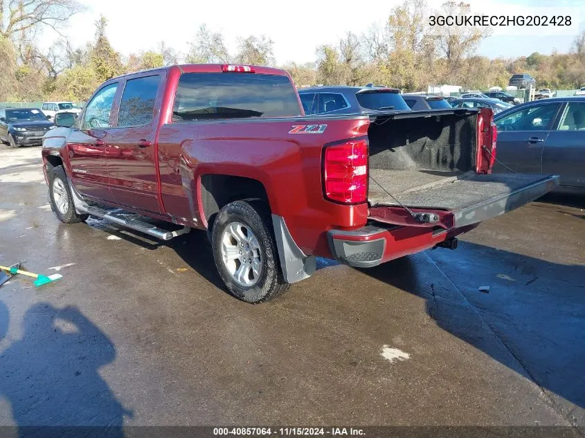 2017 Chevrolet Silverado 1500 2Lt VIN: 3GCUKREC2HG202428 Lot: 40857064