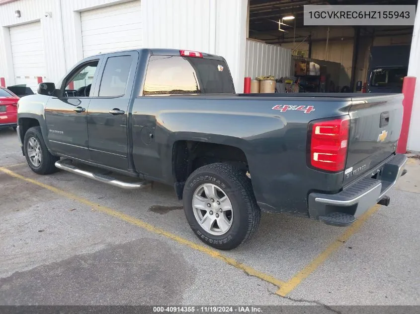 2017 Chevrolet Silverado 1500 1Lt VIN: 1GCVKREC6HZ155943 Lot: 40914355